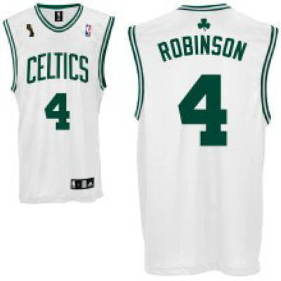 NBA Boston Celtics 4 Nate Robinson White Jersey Champion Patch